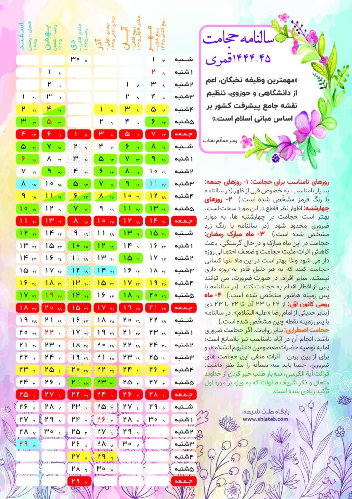 تقویم حجامت 1402